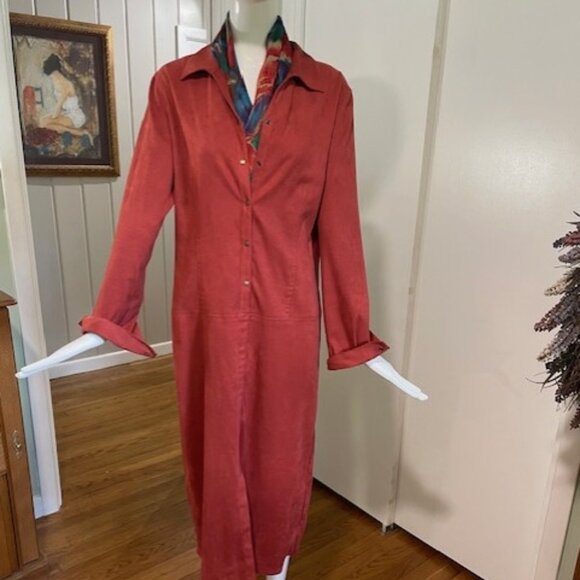 Coldwater Creek Fall Suede (pseudo) Midi Dress - Picture 1 of 6
